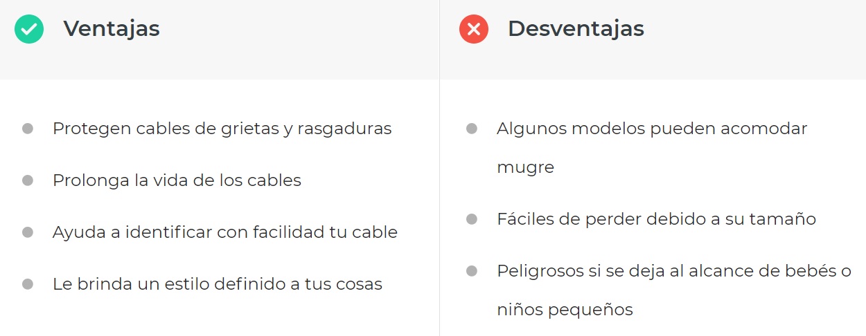 ventajas y desventajas del protector de cable
